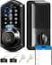 Veise VE07 Fingerprint Smart Door Lock 7in1 Keyless Entry Deadbolt with App Control Electronic Digital Touchscreen Keypad Biometric Smart Locks for Front Door Auto Lock Matte Black
