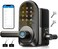 Veise RZ09 Smart Lock 7in1 Keyless Entry with Handle Set APP Control Fingerprint Deadbolt for Front Door Electronic Digital Locks with Keypad Matte Black