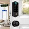 Harfo Fingerprint Smart Door Locks for Front Door with Handle Set App Control Keyless Entry Door Lock Keypad Deadbolt Bluetooth Digital Electronic Touchscreen Easy Install Auto Lock Black