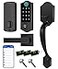 Harfo Fingerprint Smart Door Lock for Front Door with Handle Set App Control Keyless Entry Keyless Deadbolt Digital Electronic Touchscreen Keypad Auto Lock Easy to Install Black