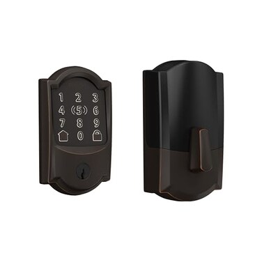 Schlage Encode Plus Smart WiFi Lock for Front Door Keyless Entry Deadbolt Unlock with Apple Watch Builtin WiFi and App Control Easy Install Alexa Apple HomeKit Compatible Aged Bronze
