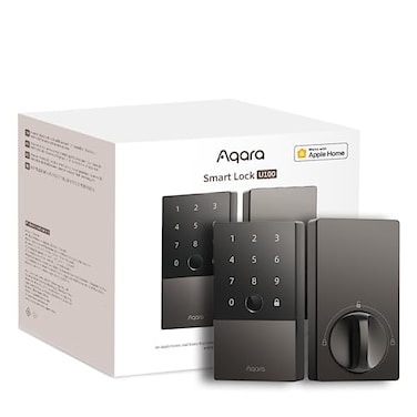 Aqara Smart Lock U100 Fingerprint Keyless Entry Door Lock with Apple Home Key Touchscreen Keypad Bluetooth Electronic Deadbolt IP65 Weatherproof Supports Apple HomeKit Alexa Google IFTTT Gray