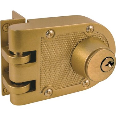 PRIME-LINE PrimeLine U 9972 JimmyResistant Deadlock Diecast Brass Color Angle Strike Double Cylinder Single Pack