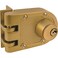 PRIME-LINE PrimeLine U 9972 JimmyResistant Deadlock Diecast Brass Color Angle Strike Double Cylinder Single Pack