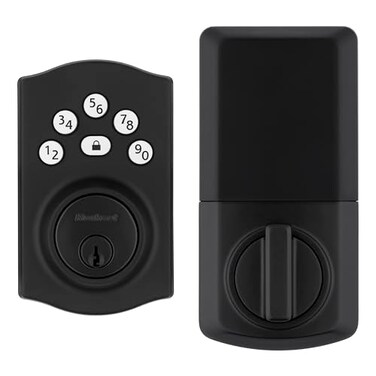 Kwikset Powerbolt 240 5Button Keypad Matte Black Traditional Electronic Deadbolt Door Lock Featuring Convenient Keyless Entry Customizable User Codes and AutoLocking