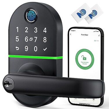 NICE DIGI Smart Keypad Door Lock with Handle Keyless Entry Electronic Lock for Front Door Easy Installation Black