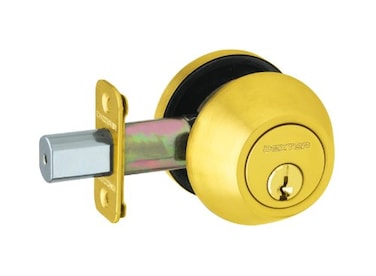 SCHLAGE JSeries by Schlage Deadbolt with Standard Trim Keyed 1 Side Highest Residential Security Bright Brass JD60 605