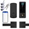 BEBASIA Smart Fingerprint Door Lock with Handle Set Full App Control Electronic Digital Touchscreen Keypad Deadbolt Smart Locks for Front Door Auto Lock Black