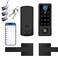 BEBASIA Smart Fingerprint Door Lock with Handle Set Full App Control Electronic Digital Touchscreen Keypad Deadbolt Smart Locks for Front Door Auto Lock Black