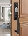 Tinewa Smart Entry Door Lock Set Electronic Full Escutcheon Door Handle Digital Keypad Deadbolt with App Heavy Duty Black Front Door Handle with Single Cylinder Deadbolt Auto Locking