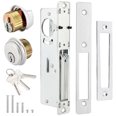 MaxxGeek Storefront Mortise Door Lock Commercial Mortise Lock with Lock Cylinder Double Cylinder Deadbolt Lock Set 118 Backset