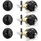 Probrico Keyed Alike Single Cylinder Deadbolts Flat Black Keyway Keys Handleset 3 Keys Interior Exterior Door Hardware for Entrance Lock and Front Gate 3 Pack