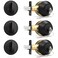 Probrico Keyed Alike Single Cylinder Deadbolts Flat Black Keyway Keys Handleset 3 Keys Interior Exterior Door Hardware for Entrance Lock and Front Gate 3 Pack