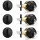 Probrico Keyed Alike Single Cylinder Deadbolts Flat Black Keyway Keys Handleset 3 Keys Interior Exterior Door Hardware for Entrance Lock and Front Gate 3 Pack