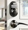 Veise Keyless Entry Door Lock with 2 Lever Handles Electronic Keypad Deadbolt Auto Lock Back Lit Easy Installation Design Front Door Handle Sets Matte Black