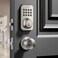 Ulecoce Keyless Entry Keypad Deadbolt with Handle Set Smart Lock AutoLock OneTouch Lock 100 Codes Easy Install Ideal for AirbnbHomesOffices Fits US Standard Front Doors Satin Nickel