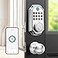LNDU Keyless Entry Door Lock Smart Deadbolt Lock with Handleset D180 D280 Fingerprint Leveler Sliver