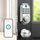 LNDU Keyless Entry Door Lock Smart Deadbolt Lock with Handleset D180 D280 Fingerprint Leveler Sliver