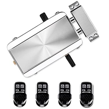 Faddare Electronic Intelligent Door Lock Kit Home Door Lock Kit with 4 Remote Control Smart Wireless AntiTheft Home Security Keyless Deadbolt Access Control System for Home Hotel ApartmentConventional