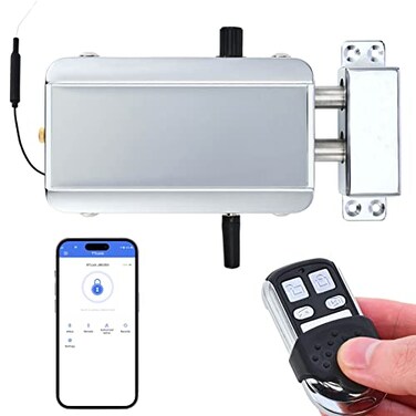 YUHANUS Electronic Deadbolt AntiTheft Smart Hidden Door Lock with Remote Control and Smartphone App Access