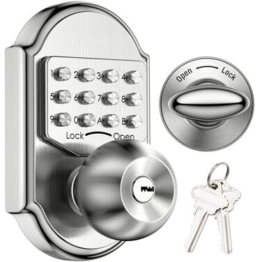 STEINBR&Atilde;&oelig;CKE Keyless Entry Door Lock Door Locks with Keypads Deadbolt Lock Keypad Door Knob Stainless Steel Pass Code or Key 100 Mechanical No Electronic Gray