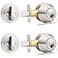 Probrico 2 Pack Satin Nickel Single Cylinder Deadbolt Lock Set Keyed One Side Door Lock for Exterior and Interior Door All Keyed Alike