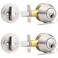 Probrico 2 Pack Satin Nickel Single Cylinder Deadbolt Lock Set Keyed One Side Door Lock for Exterior and Interior Door All Keyed Alike