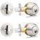 Probrico 2 Pack Satin Nickel Single Cylinder Deadbolt Lock Set Keyed One Side Door Lock for Exterior and Interior Door All Keyed Alike