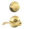 Schlage FB50 V Acc 505 605 Single Cylinder Deadbolt and Keyed Entry Accent Lever Bright Brass