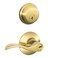 Schlage FB50 V Acc 505 605 Single Cylinder Deadbolt and Keyed Entry Accent Lever Bright Brass