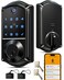 Veise VE017 Fingerprint Smart Door Lock App Control 8in1 Keyless Entry Auto Lock Emergency Power Port Electronic Touchscreen Keypad Biometric Smart Locks for Front Door Matte Black