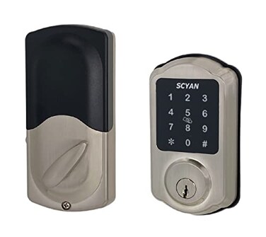 SCYAN Smart Deadbolt Lock D1 Deadbolt with Touchscreen Keypad Keyless Entry Door Lock Auto Locking for Home Airbnb Rental House Satin Nickel