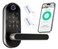 Dermum Keyless Entry Fingerprint Digital Smart Lock with Handle Keypad ElectronicElectric Lock with Code App Control Biometric Deadbolt Door Knob for Front Interior Exterior Bedroom Door Silver