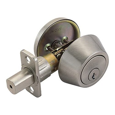 Design House 740423 Single Cylinder 6Way Universal Deadbolt with Latch Satin Nickel