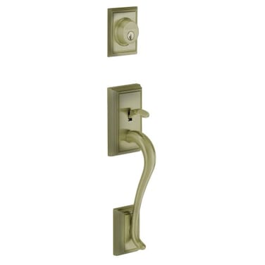 Schlage F58 ADD 609 Addison Exterior Handleset with Deadbolt Antique Brass Exterior Half Only
