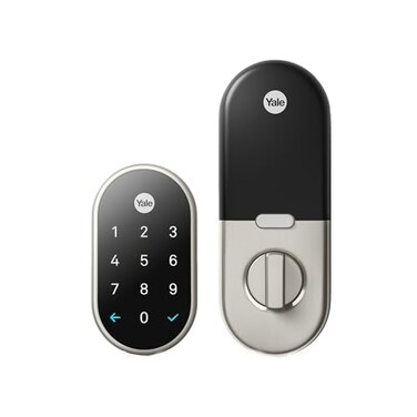 Google Nest x Yale Lock TamperProof Smart Lock for Keyless Entry Keypad Deadbolt Lock for Front Door Satin Nickel