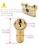 Kvosit 63mm Solid Brass Lock Cylinder 2pcs with 6pcs Brass Keys Key Alike Cylinder Door Lock Replacement