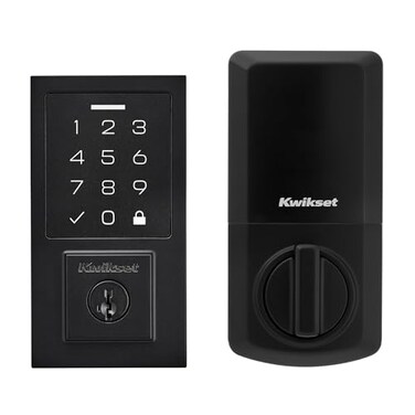 Kwikset SmartCode 270 Keyless Entry Electronic Touchpad Deadbolt Door Lock with AutoLock Custom User Codes Advanced Security in Matte Black Contemporary