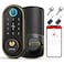 SMONET Smart Keyless Entry Door Lock Fingerprint Electronic Deadbolt Touchscreen Keypad Biometric Digital Bluetooth Door Lock Smart Deadbolt Compatible with Alexa for Homes and Hotel