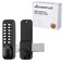 ANNFUZ Mechanical Keyless Keypad Entry Door Knob Lock with BoltSingleSided Passcode Combination Door Handle Lever SetInterior Exterior Manually Lockingfor Front GateNo ElectronicMatte Black