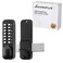 ANNFUZ Mechanical Keyless Keypad Entry Door Knob Lock with BoltSingleSided Passcode Combination Door Handle Lever SetInterior Exterior Manually Lockingfor Front GateNo ElectronicMatte Black