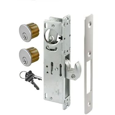 bzijaslle Storefront Door Mortise LockCommercial Door LockDouble Keyed Cylinder Lock Setin Aluminum 118 Backset Hook Lock Tongue