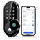 TEEHO TE342 Fingerprint Smart Keyless Entry Door Lock with Keypad Bluetooth App Remote Control Electronic Deadbolt for Front Door Auto Lock Matte Black