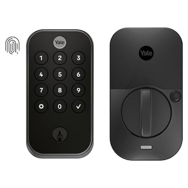Yale Assure Lock 2 Touch Deadbolt Black Suede Entry Door Lock with Touch Digital Keypad Keypad and Fingerprint Scanner and BackUp Key No WiFi YRD410FBLEBSP