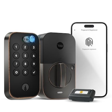 Yale Assure Lock 2 Touch Deadbolt Oil Rubbed Bronze Keyed Fingerprint Smart Door Lock with WiFi Connected Touch Keypad and Fingerprint Scanner for Code Entry and Remote Access YRD410FWF10BP