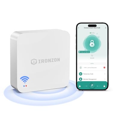 IRONZON Tuya Gateway for Smart Door Lock Remotely Control Smart Fingerprint Door Lock via Tuya AppGateway Smart Hub Compatible