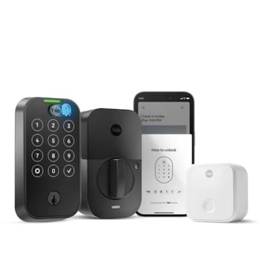 Yale Assure Lock 2 Touch Deadbolt Black Suede Keyed Smart Entry Door Lock with WiFi Connected Touchscreen Keypad and Fingerprint Scanner for Vacation Rental Hosts YRD420FCB1BSP