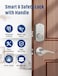 ELAMOR M19 Keyless Entry Door Lock with 2 Lever Handles Auto Lock 50 User Codes EasytoInstall Smart Door Lock for Front Door Waterproof Security Handle Set HomeHotel Use Sand Nickel