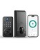 NBBX Fingerprint Door Lock with Handle Smart Keyless Entry Door Lock with App Stores 50 Fingerprints and 50 User Codes IP65 Weatherproof Keypad Deadbolt for Front Interior Doors AutoLock Black