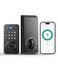 NBBX Fingerprint Door Lock with Handle Smart Keyless Entry Door Lock with App Stores 50 Fingerprints and 50 User Codes IP65 Weatherproof Keypad Deadbolt for Front Interior Doors AutoLock Black